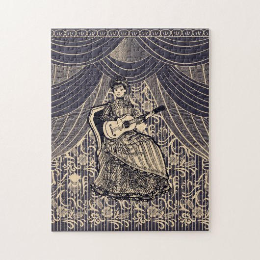 Dame met gitaar legpuzzel (Verticaal)