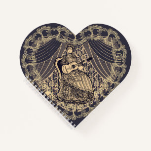 Dame met gitaar notitieboek