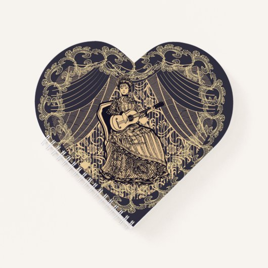 Dame met gitaar notitieboek (Voorkant)