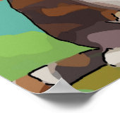 Dame met kat en gitaar poster (Hoek)