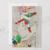  dame met kerstcadeaus feestdagenkaart (Voorkant)