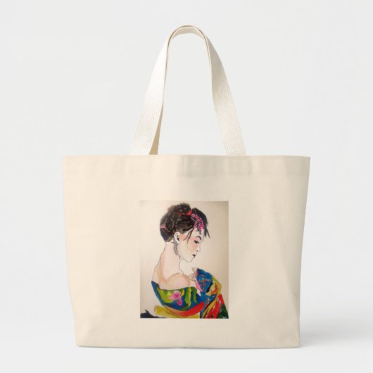 Dame met kimono grote tote bag (Voorkant)