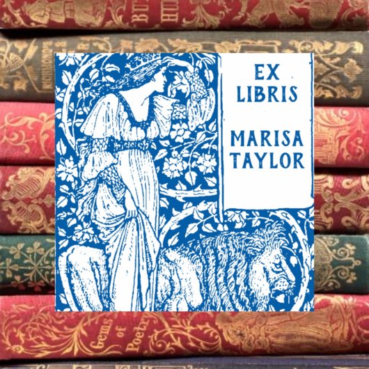 Dame met Leeuw ex libris Zelfinktende Stempel