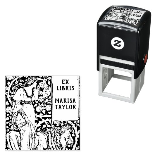 Dame met lionboekje  zelfinktende stempel (In situ)