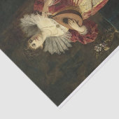 Dame met Lute van Ferdinand Wagner Jnr. Tissuepapier (Detail)