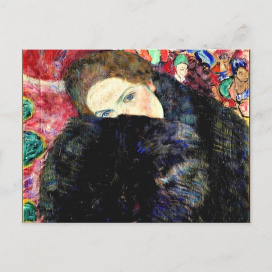 Dame met Muff van Gustav Klimt Briefkaart (Voorkant)