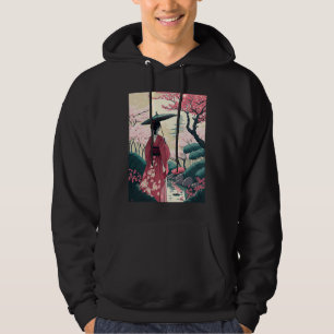 Dame met paraplu kersenbloesem tuin Japans Hoodie