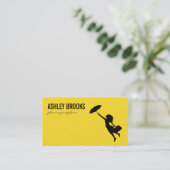 Dame met paraplu visitekaartje (Staand voorkant)