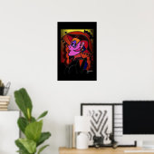 Dame met Pet Poster (Thuiskantoor)