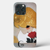 DAME MET ROOD ROZENMONOGRAM Case-Mate iPhone CASE (Achterkant)