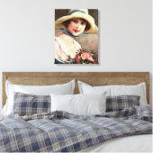 dame met Roos Canvas Afdruk (Insitu (Slaapkamer))