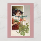Dame met Shamrocks Briefkaart (Voorkant)