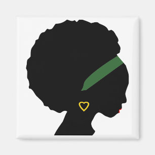 Dame met Silhouet Afro Magneet