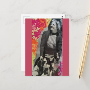 Dame Met Twee Honden Collage Briefkaart