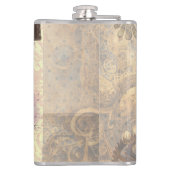 dame met vlinder en flora heupfles (Achterkant)