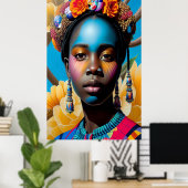 Dame met zeeschelpen poster (Thuiskantoor)