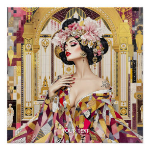 Dame mignonne de fantaisie Art déco