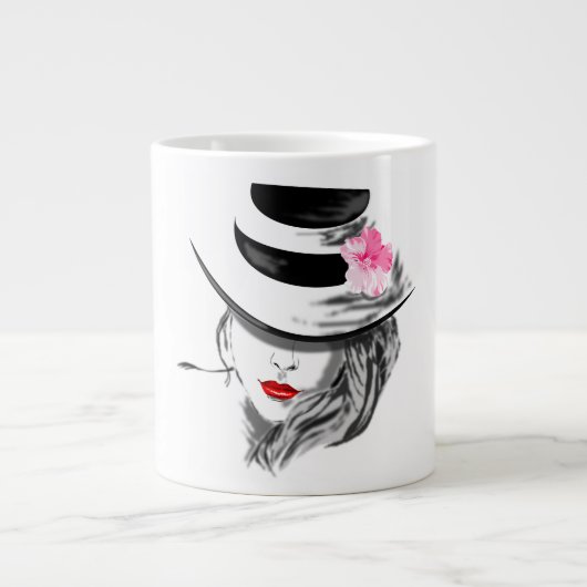 Dame moderne avec Mug Casquette (Devant)