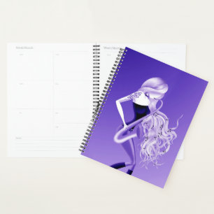 Dame musicienne saxophoniste Bleuet