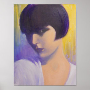 DAME MYSTÉRIEUSE POSTER D'ART DÉCO