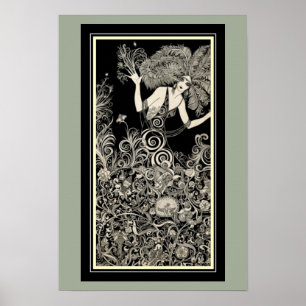 Dame of Natuur Art Nouveau Poster 13 x 19