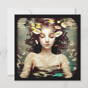 Dame onder water,   AI gegenereerde kunst Kaart