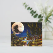 Dame op de maan briefkaart (Staand voorkant)