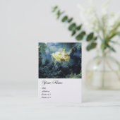 DAME OP DE SCHOMMEL MONOGRAM Blauw Geel Wit Parel Visitekaartje (Staand voorkant)