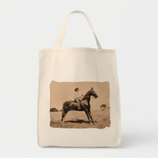  dame op paard tote bag