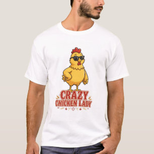 DAME POULE FOLLE T-Shirt Drôle de Poulet