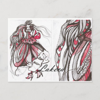 dame red briefkaart