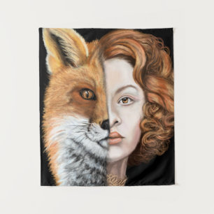 Dame Renarde - Tapisserie de Visage - Peinture Art