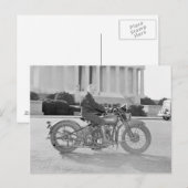 Dame Riding Motorcycle, 1937 Briefkaart (Voorkant / Achterkant)