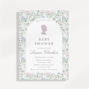 Dame Silhouette Cameo Bloemrijke Engelse Tuin Baby Kaart
