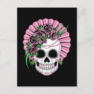 Dame Sugar Skull Briefkaart