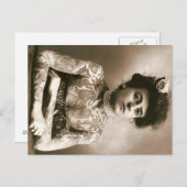 Dame tatouée avec perles carte postale Cirque Vint (Devant / Derrière)