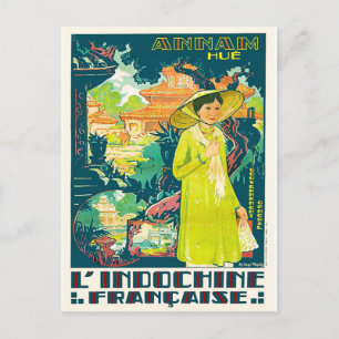 Dame uit Annam Hue, Vietnamese stad, Azië Briefkaart