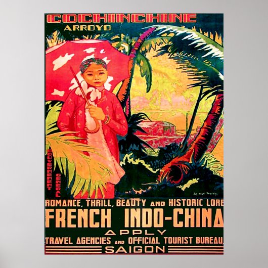 Dame uit Saigon City, Vietnam, oud reizen Poster (Voorkant)