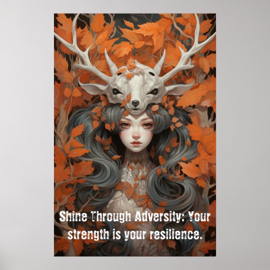 Dame van de Bladeren Poster (Voorkant)