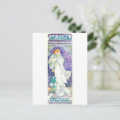 Dame van de Camelias, Alphonse Mucha Briefkaart (Staand voorkant)