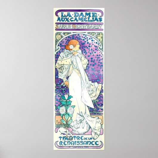 Dame van de Camelias, Alphonse Mucha Poster (Voorkant)