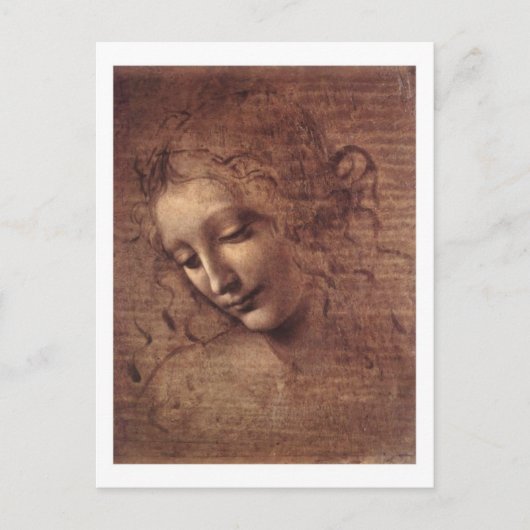 Dame van de Disheveled Hair Briefkaart (Voorkant)