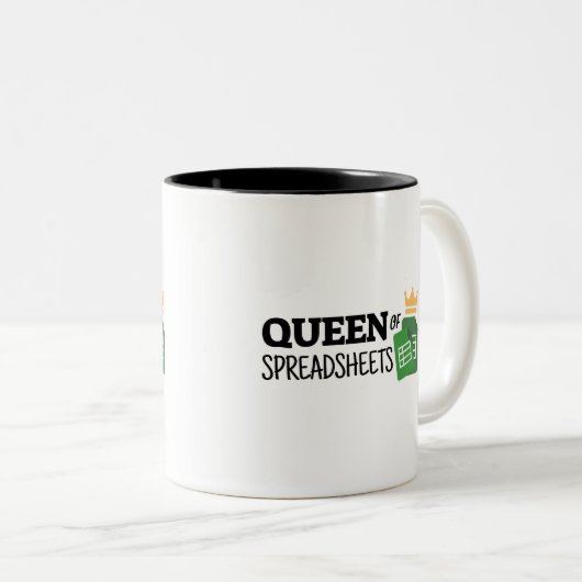 Dame van de mok van de spreadsheets van tweetone k (Voorkant rechts)