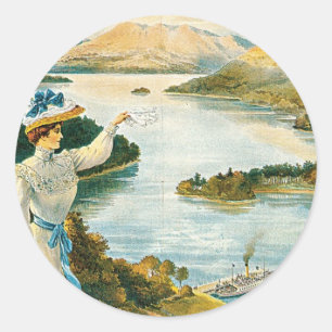 Dame van de spoorweg Lake ~ Furness Ronde Sticker