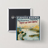 Dame van de spoorweg Lake ~ Furness Vierkante Button 5,1 Cm (Voorkant /achterkant)