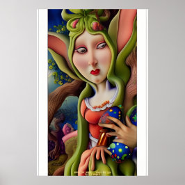 Dame van eieren - AI Fantasy Surrealist Art Print