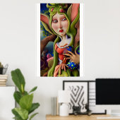 Dame van eieren - AI Fantasy Surrealist Art Print (Thuiskantoor)