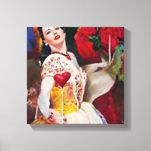 Dame van het hart AI Gegenereerd schilderen Canvas Afdruk (Voorkant)