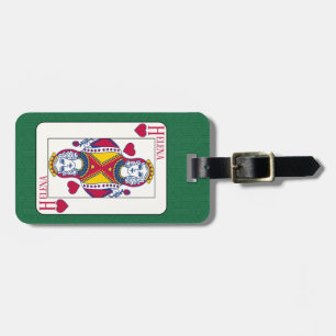 Dame van het hart - de douanenaam spelkaart bagagelabel
