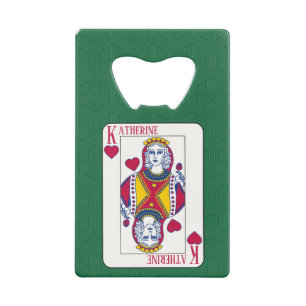 Dame van het hart - de douanenaam spelkaart kredietkaart flessenopener